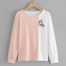 Shein Dog Print Cut And Sew Tee