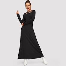 Shein Cut-out V Neck Flare Dress