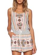 SheIn Apricot Sleeveless Tribal Playsuit