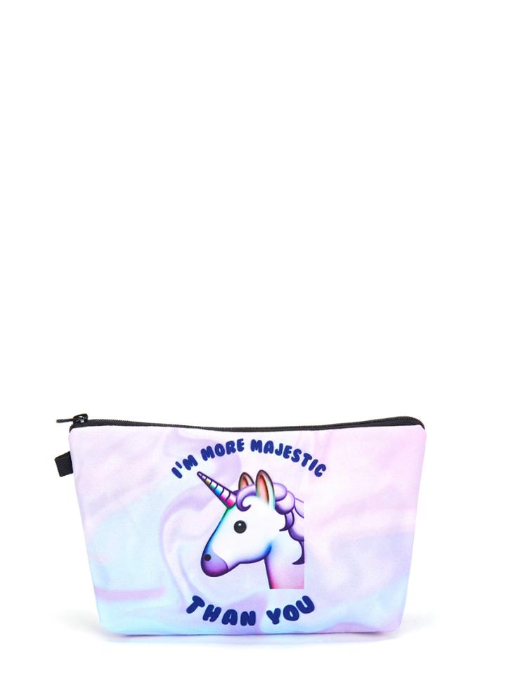 Shein Slogan & Animal Print Makeup Bag