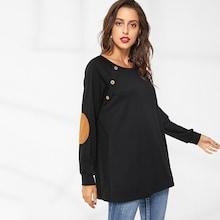 Shein Button Decoration Sweatshirt