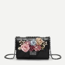 Shein Applique Flap Chain Shoulder Bag