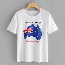 Shein Australia Flag Print Tee