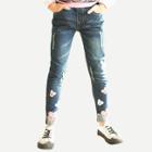 Shein Girls Cartoon Patched Jeans
