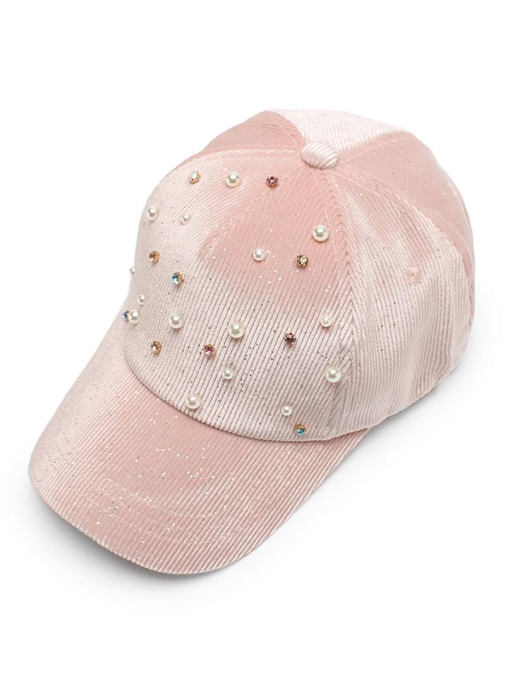 Shein Faux Pearl Corduroy Baseball Cap