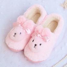 Shein Bow Detail Fuzzy Slippers
