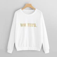 Shein Glitter Letter Print Drop Shoulder Sweatshirt