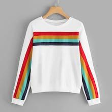Shein Drop Shoulder Striped Sweatshirt