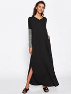 Shein Curved Hem Cut And Sew Hajib Long Dress