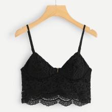 Shein Crochet Zip Up Back Cami Top