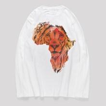 Shein Men Lion Face Print Tee