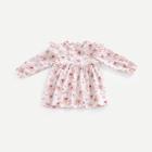 Shein Toddler Girls Calico Print Frill Trim Dress