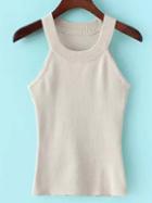 Shein Nude Strap Slim Sweater Cami