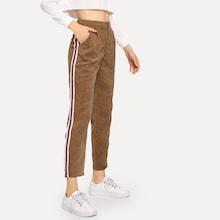 Shein Striped Tape Side Cord Pants