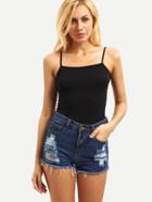 Shein Square Neck Cami Top - Black
