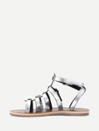 Shein Silver Caged Open Toe Gladiators Sandals
