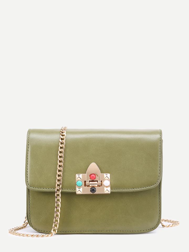 Shein Beaded Detail Pu Crossbody Bag