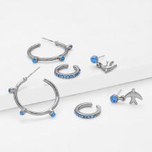 Shein Bird & Hoop Design Earring Set 3pairs