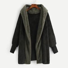Shein Plus Hooded Teddy Coat