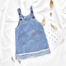 Shein Toddler Girls High Low Raw Hem Denim Dress