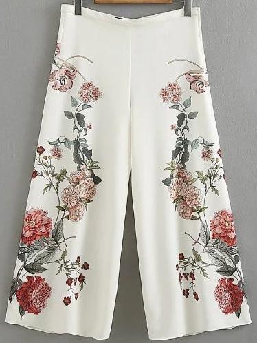 Shein Floral Palazzo Leg Pants