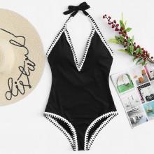 Shein Contrast Trim Swimsuit