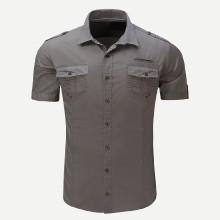 Shein Men Pocket Detail Solid Shirt