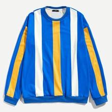 Shein Men Drop Shoulder Color Block Pullover