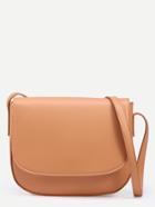 Shein Camel Faux Leather Magnetic Closure Flap Bag