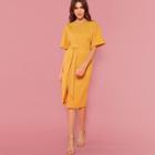 Shein Rolled Up Sleeve Slit Hem Dress