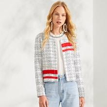 Shein Zip Front Striped Coat