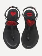 Shein Heart And Lip Design Toe Post Sandals