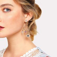 Shein Eye & Heart Design Mismatch Drop Earrings