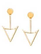 Shein Gold Plated Geometric Hollow Out Stud Earrings