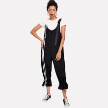 Shein Striped Tape Drawstring Jumpsuit