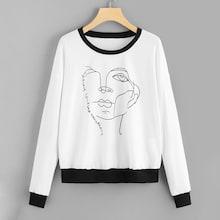 Shein Figure Print Front Ringer Sweatshirt