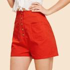 Shein Pocket Patched Button Up Shorts