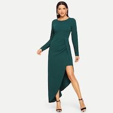 Shein Ruched Detail Asymmetrical Dress