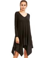 Shein Black Asymmetrical Hem Dress