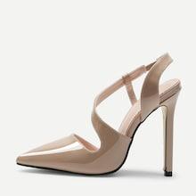 Shein Oblique Strap Point Toe Heels