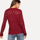 Shein Grommet Lace Up Back Sweater