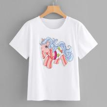 Shein Cartoon Embroidered Applique Tee