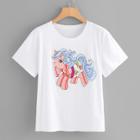 Shein Cartoon Embroidered Applique Tee