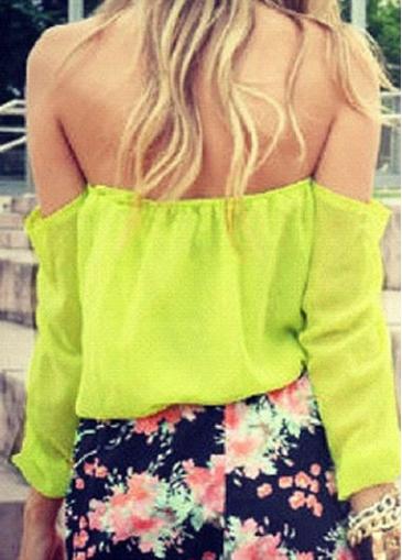 Rosewe Yellow Off The Shoulder Summer Blouse