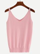 Shein Pink V Neck Tank Top