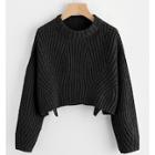 Shein Round Neck Slit Hem Sweater