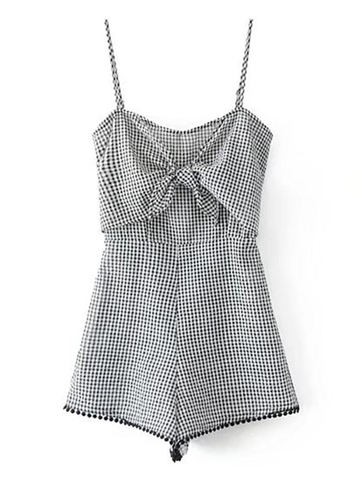 Shein Cami Straps Bow Tie Front Playsuit