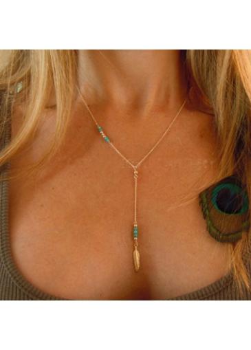 Rosewe Gold Plated Feather Pendant Chain Necklace