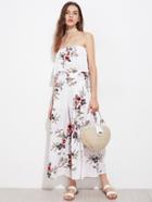 Shein Allover Florals Bandeau Top With Split Skirt