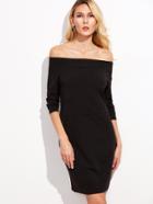 Shein Black Off The Shoulder Sheath Dress